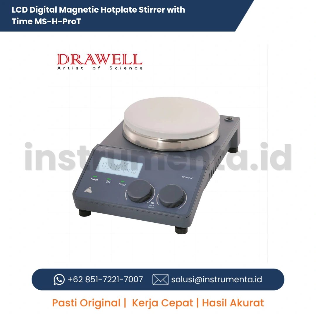 Distributor Resmi LCD Digital Magnetic Hotplate Stirrer with Time MS-H-ProT Ready Stock
